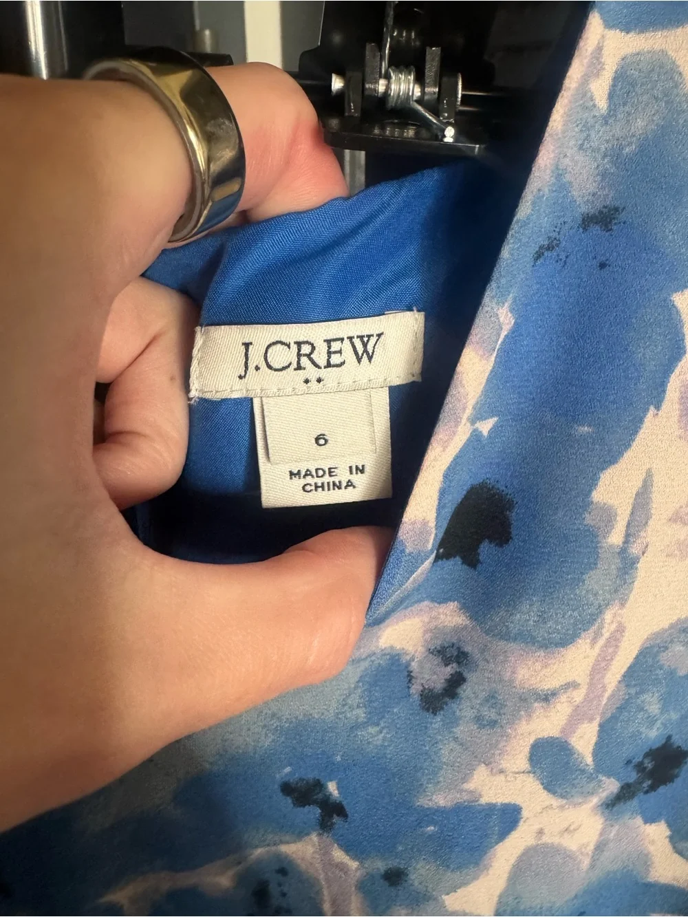 J.Crew Blue Floral Empire Waist Dress Size 6